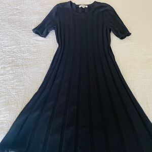 Boden Dress Women’s Size 12 Black Eyelet Viscose Stretch Half Sleeve Elegant EUC
